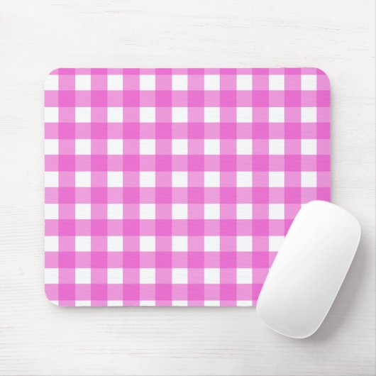 Rosa Gingham Mousepad (Mit Mouse)