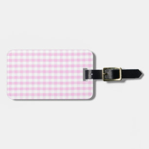 Rosa Gingham-Muster Gepäckanhänger