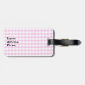 Rosa Gingham-Muster Gepäckanhänger (Rückseite horizontal)