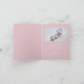 Rosa Gingham-Muster Mädchen Baby Dankeskarte (Innenseite)