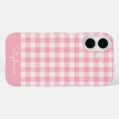 Rosa Gingham-Muster Mädchen kariertes Karo Name Case-Mate iPhone Hülle (Rückseite (Horizontal))