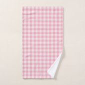 Rosa Gingham-Muster Mädchenhaft Kariert Kariert Badhandtuch Set (Handtuch)