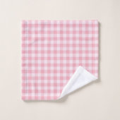 Rosa Gingham-Muster Mädchenhaft Kariert Kariert Badhandtuch Set (Waschlappen)