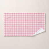 Rosa Gingham-Muster Mädchenhaft Kariert Kariert Badhandtuch Set (Handtuch)