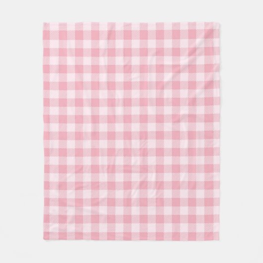 Rosa Gingham-Muster Mädchenhaft Kariert Kariert Fleecedecke (Vorderseite)
