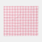 Rosa Gingham-Muster Mädchenhaft Kariert Kariert Fleecedecke (Vorderseite (Horizontal))