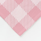 Rosa Gingham-Muster Mädchenhaft Kariert Kariert Fleecedecke (Ecke)