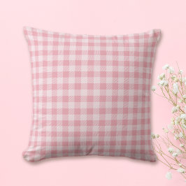 Rosa Gingham-Muster Mädchenhaft Kariert Kariert Kissen