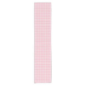 Rosa Gingham-Muster Mädchenhaft Kariert Karomuster Kurzer Tischläufer (Vorderseite)