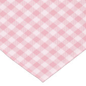 Rosa Gingham-Muster Mädchenhaft Kariert Karomuster Kurzer Tischläufer (Ecke)