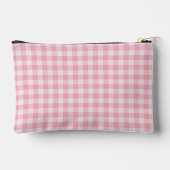 Rosa Gingham-Muster Mädchenhaft Kariert Karomuster Zubehörtasche (Rückseite)