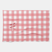 Rosa Gingham Name & Initial Geschirrtuch (Horizontal)