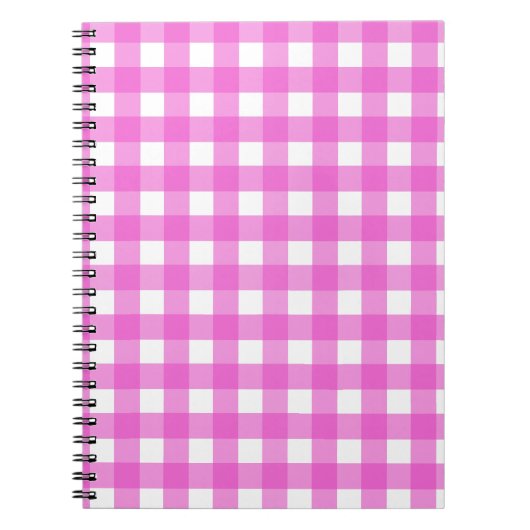 Rosa Gingham Notizblock (Vorderseite)