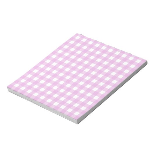 Rosa Gingham Notizblock (Rotiert)