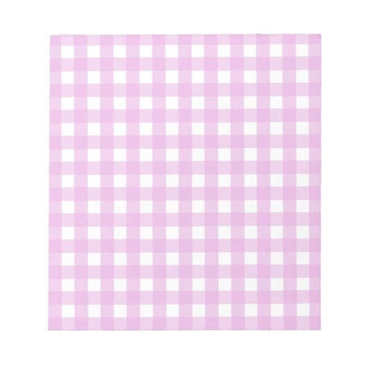 Rosa Gingham Notizblock (Vorderseite)