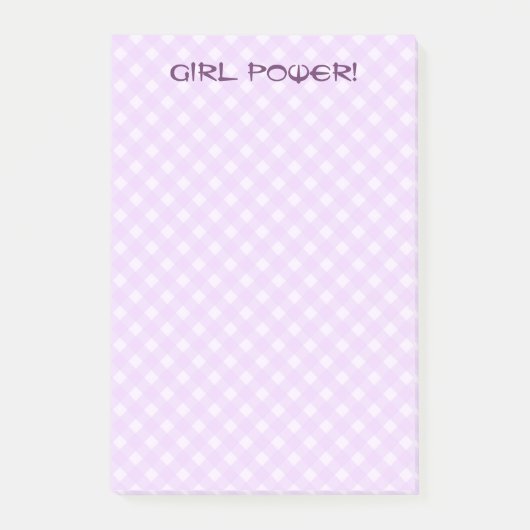 rosa Gingham-Notizen Post-it Klebezettel (Vorderseite)