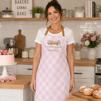 Rosa Gingham Nudelholz Bäckerei Schürze
