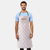 Rosa Gingham Nudelholz Bäckerei  Schürze (Getragen)