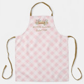 Rosa Gingham Nudelholz Bäckerei  Schürze (Vorderseite)