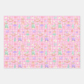 Rosa Gingham-Nussknacker-Geburtstag Geschenkpapier Set (Vorderseite 3)