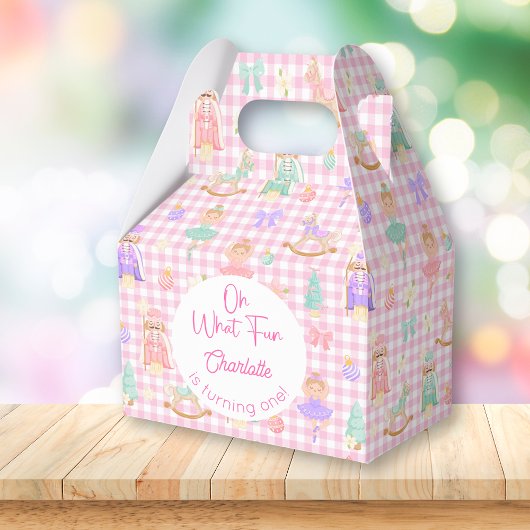 Rosa Gingham-Nussknacker-Geschenkbox Geschenkschachtel