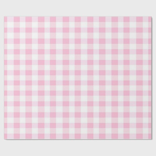 Rosa Gingham-Packpapier Geschenkpapier (Flach)