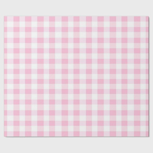 Rosa Gingham-Packpapier Geschenkpapier (Saum)