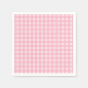 Rosa Gingham-Papierservietten Serviette