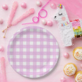 Rosa Gingham Pappteller (Party)