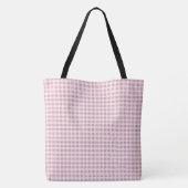 Rosa Gingham-personalisierte NamensTaschen-Tasche Tasche (Rückseite)