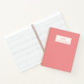 Rosa Gingham personalisiertes Rezeptname Notizblock (Innenseite)