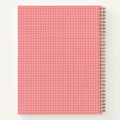 Rosa Gingham personalisiertes Rezeptname Notizblock (Rückseite)