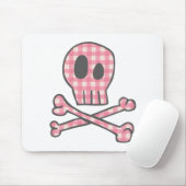 Rosa Gingham-Piraten-Mausunterlage Mousepad (Mit Mouse)