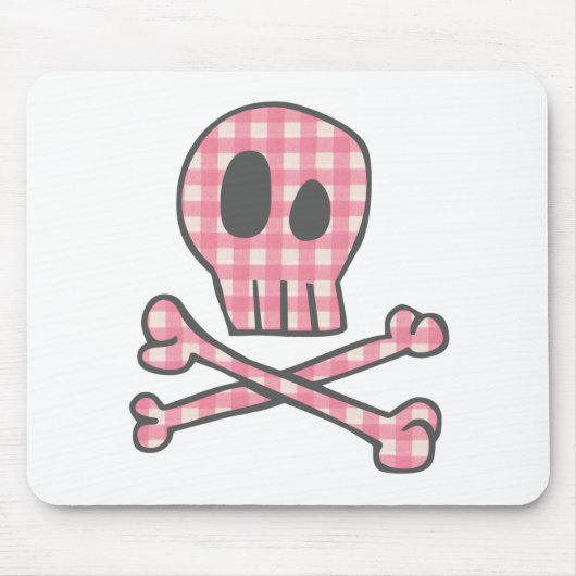 Rosa Gingham-Piraten-Mausunterlage Mousepad (Vorne)