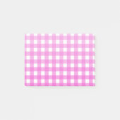Rosa Gingham Post-it Klebezettel (Vorderseite)