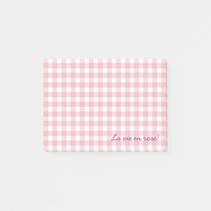 Rosa Gingham Post-it Klebezettel