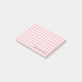 Rosa Gingham Post-it Klebezettel (angewinkelt)