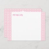 Rosa Gingham Recipe Cards Postkarte (Vorne/Hinten)