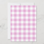 Rosa Gingham-Reiter-Geburtstagsfeier Einladung (Rückseite)