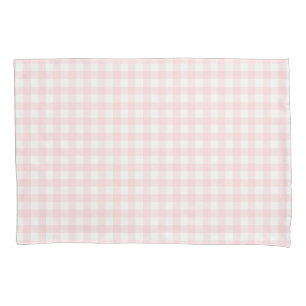 Rosa Gingham Rosa und weißer Karo Kissenbezug