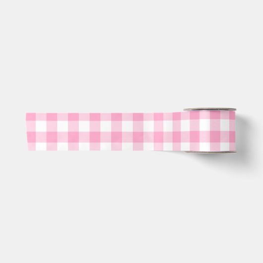 Rosa Gingham Satinband (Vorderseite)