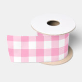 Rosa Gingham Satinband (Spule)