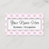 Rosa Gingham-Schachbrett Visitenkarte (Vorderseite)
