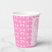 Rosa Gingham-Schleife Abschlussfeier Pappbecher (Rechts)