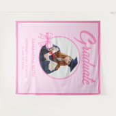 Rosa Gingham-Schleife Foto Abschlussfeier Hintergr Wandteppich (Vorderseite (Horizontal))
