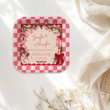 Rosa Gingham-Schleife Weihnachtsfeier