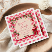 Rosa Gingham-Schleife Weihnachtsfeier