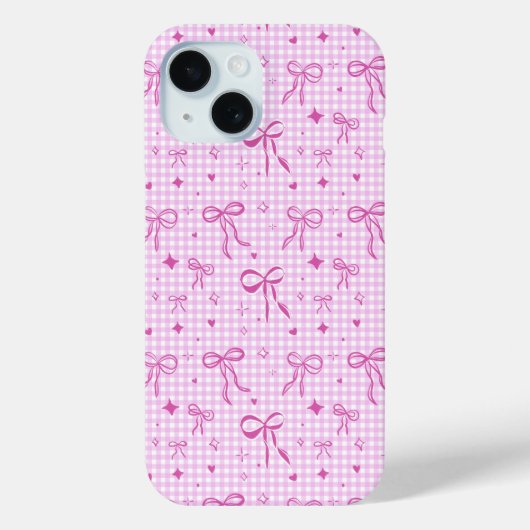 Rosa Gingham-Schleifen-Handyhülle Case-Mate iPhone Hülle (Rückseite)