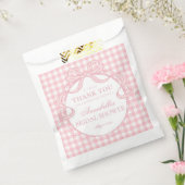 Rosa Gingham-Schmetterlings-Schleifen-Brautabschie Geschenktütchen (Versiegelt)