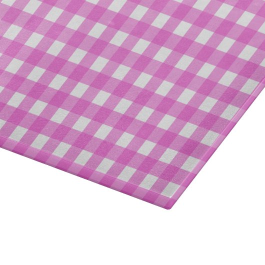 Rosa Gingham Schneidebrett (Ecke)